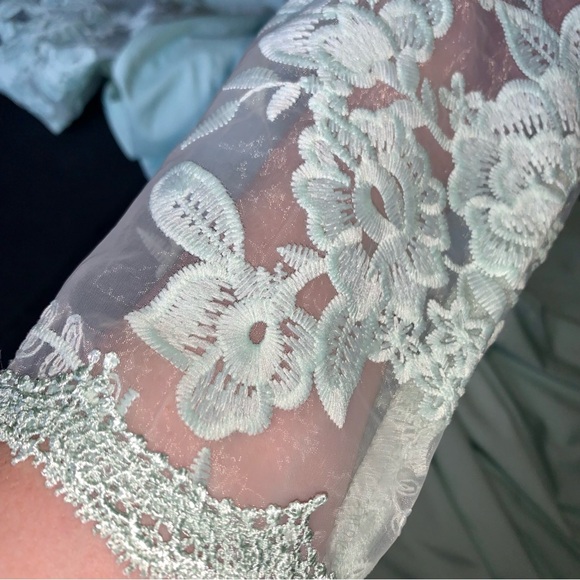 v i n t a g e :: Romantic Floral Lace Embroidered Sheer Maxi Dress - Picture 10 of 16